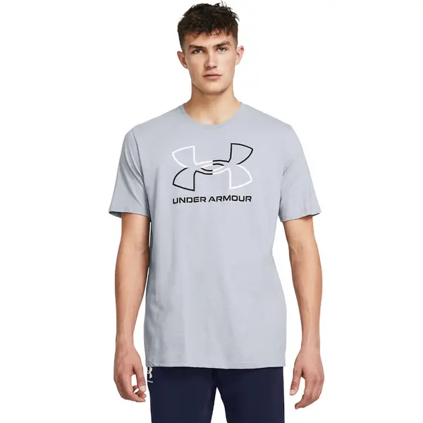 Image of Under Armour Mens Foundation Short Sleeve T Shirt L- Chest 42-44' Mod Gray Medium Heather Black 1382915-011-L