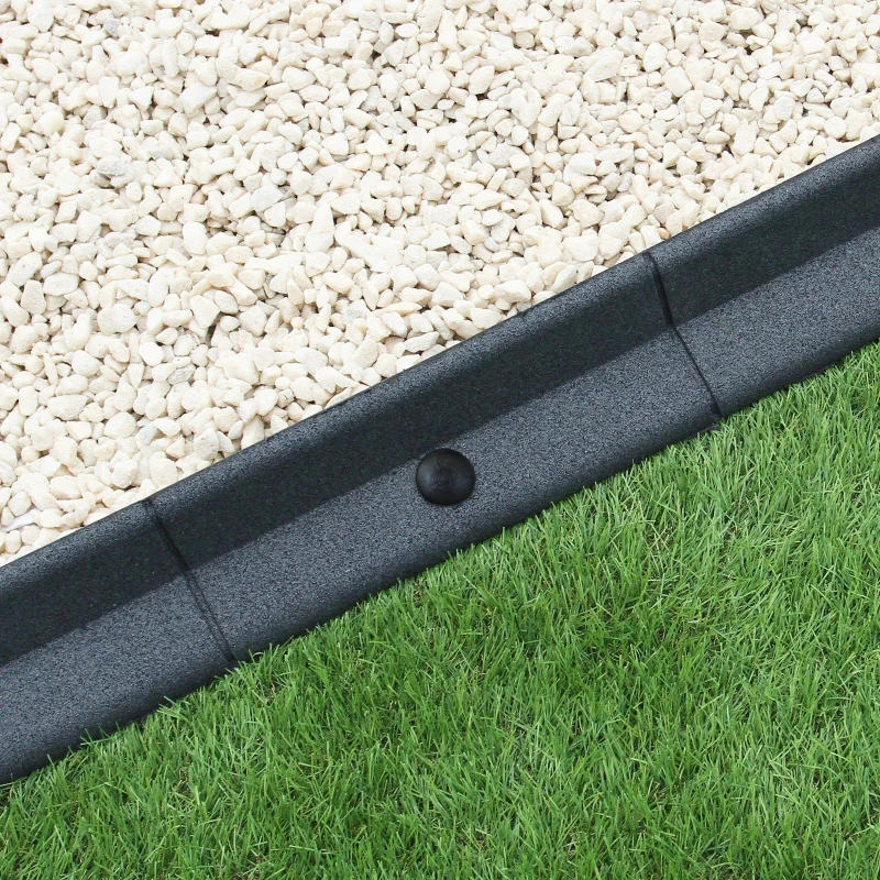 Image of MonsterShop Flexible Lawn Edging Garden Border Grey Pack Of 20 X 1.2M