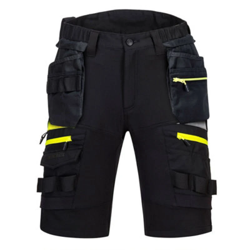 Image of Portwest DX4 Mens Detachable Holster Pocket Shorts DX444BKR30 Colour: Black
