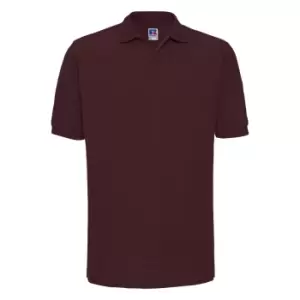 Image of Russell Mens Ripple Collar & Cuff Short Sleeve Polo Shirt (S) (Burgundy)