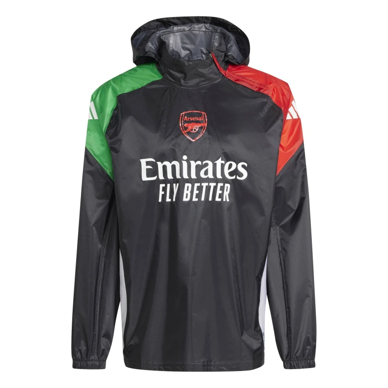 Image of adidas Arsenal Rain Jacket 24/25 Mens Black male S