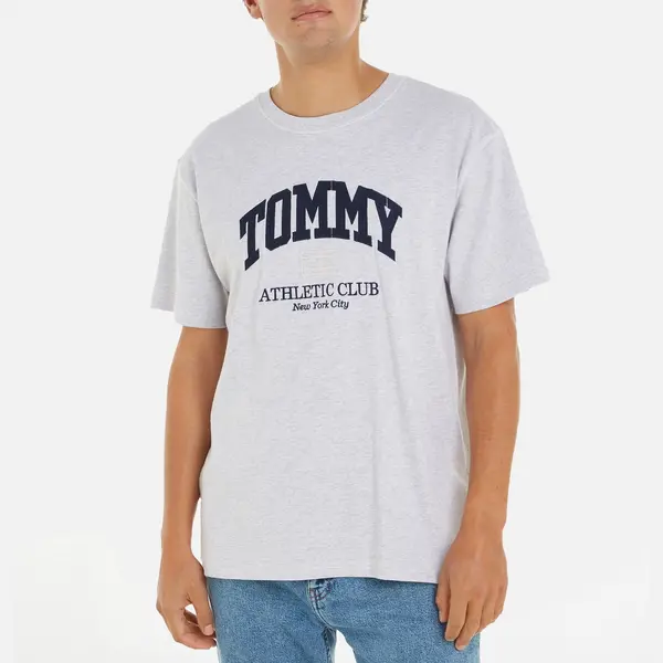 Image of Tommy Jeans Athletic Club Cotton-Jersey T-Shirt - M Grey Tops male DM0DM18557PJ4 M
