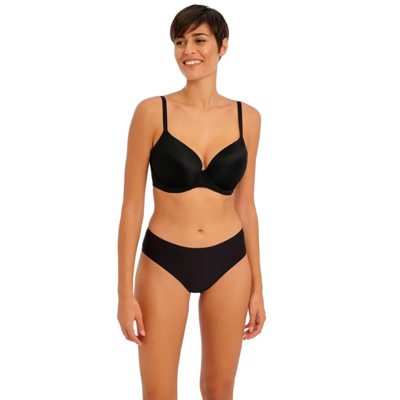 Image of Freya Womens underwired t-shirt molded bra Freya Undetected Noir Female 95I