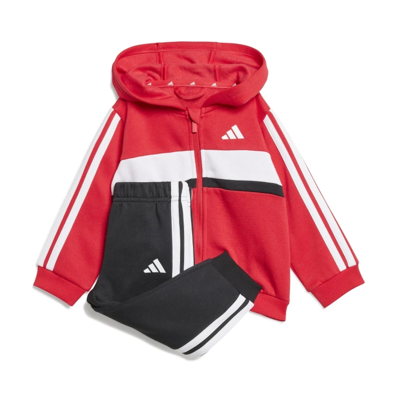 Image of adidas Tiberio 3-Stripes Colorblock Fleece Track Suit Infants Red/Black male 9-12 Months