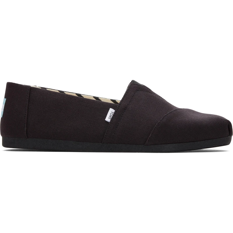 Image of TOMS Mens Alpargata Vegan Canvas Pumps - Black - UK 8 Black Shoes male 10017670 8