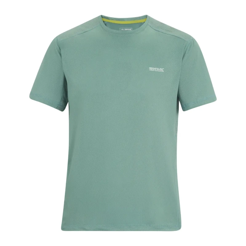 Image of Regatta Mens Virda Short Sleeved Active Mesh T-Shirt in Aqua Size: 2XL Aqua Male 2XL