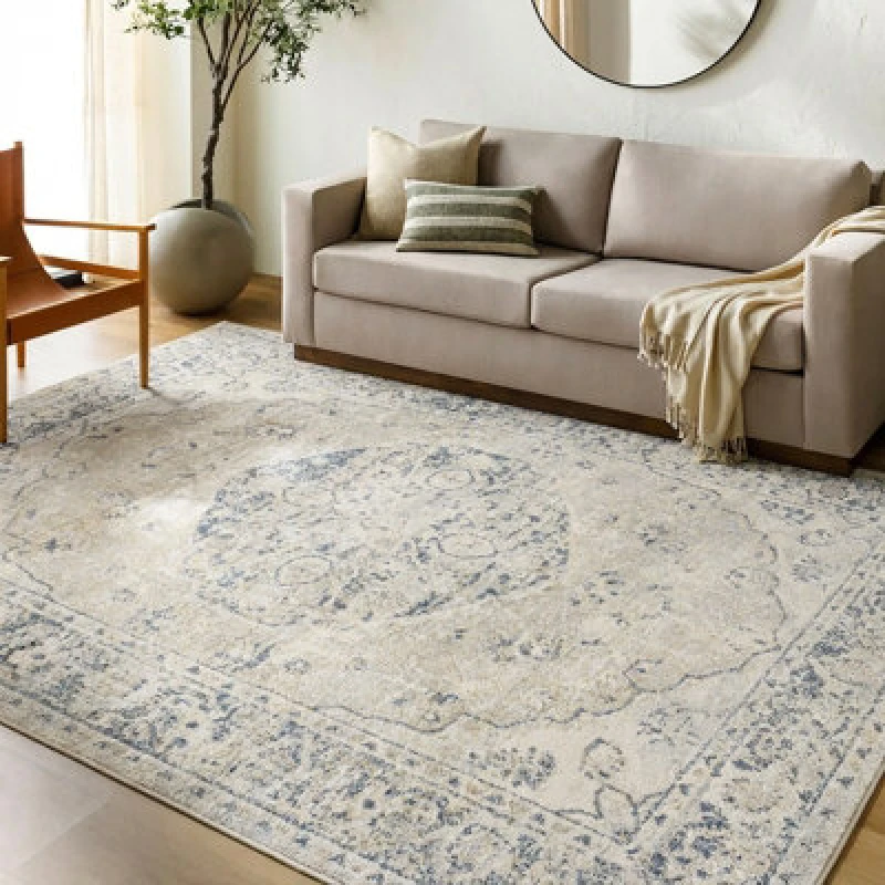 Image of Livabliss Machine Washable Traditionnal Boho Oatmeal Amayra Area Rug 160 X 213cm - Easy Care, Non Shedding, Ideal For Living Room & Bedroom