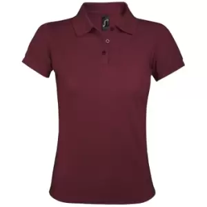 Image of SOLs Womens/Ladies Prime Pique Polo Shirt (XL) (Burgundy)