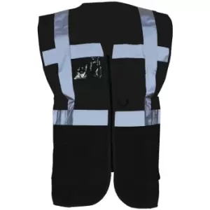 Image of Yoko Hi-Vis Premium Executive/Manager Waistcoat / Jacket (Pack of 2) (4XL) (Black) - Black