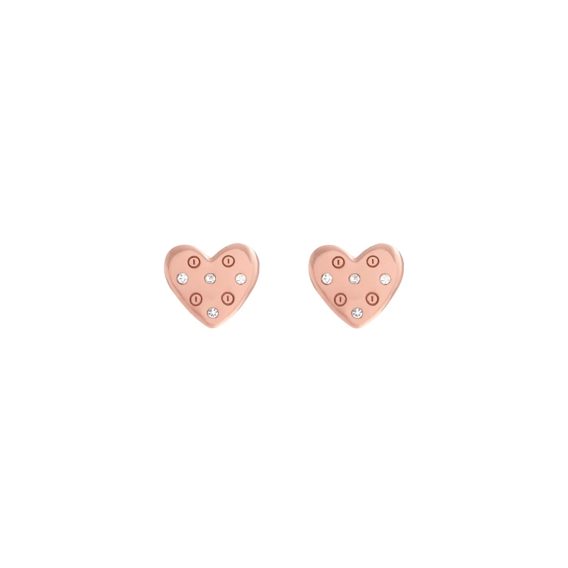 Image of Olivia Burton Heart Studs Sterling Silver Earrings - Grey Grey One Size