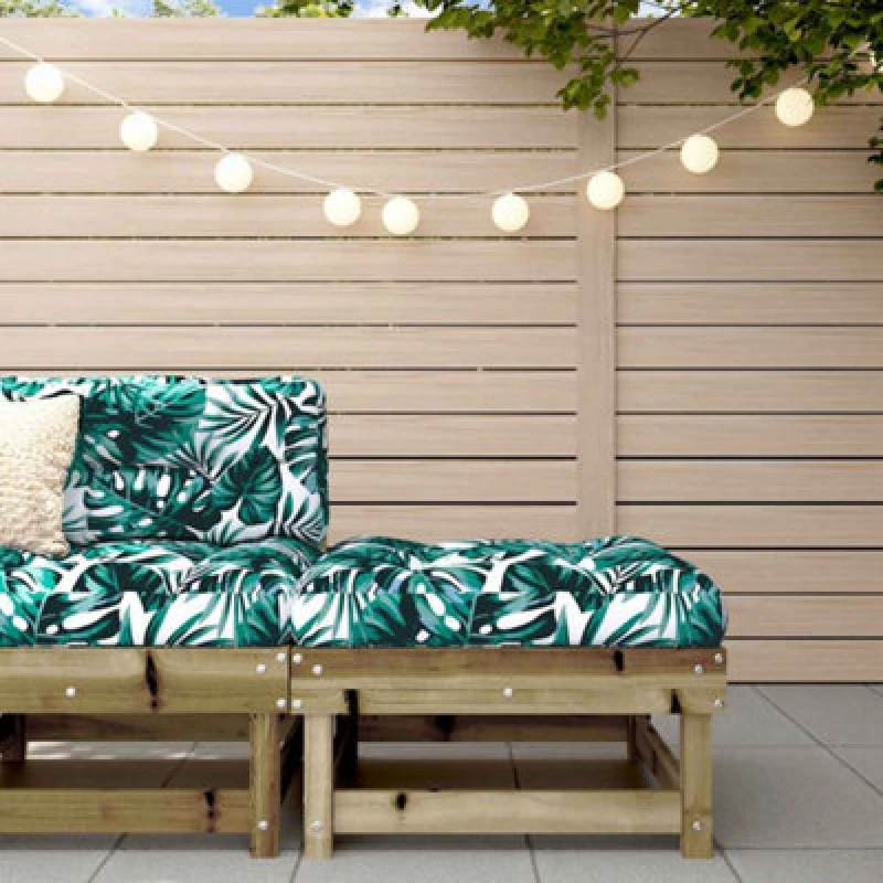 Image of VIDAXL Garden Footstool with Cushion Impregnated Wood Pine Vidaxl 8720845801649