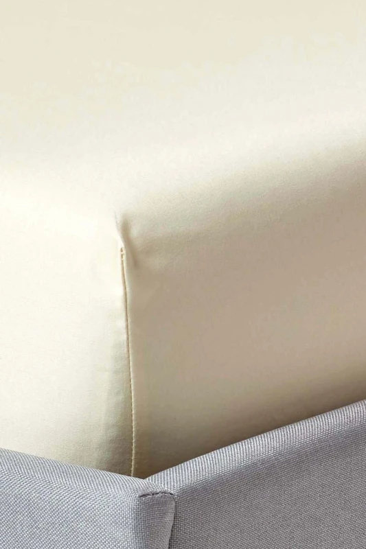 Image of Homescapes Cream Deep Fitted Sheet Egyptian Cotton 1000 Tc Double