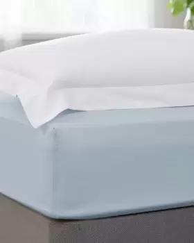 Image of Cotton Traders 200 Thread Count Percale Fitted Sheet in Blue