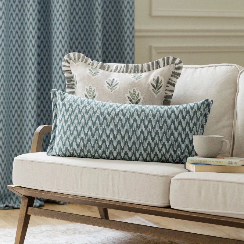 Image of Sanderson Sanderson Hutton Woven Jacquard Cushion in Blue Blue One Size Unisex 5025532867865