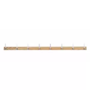 Image of 1.5m long Ash Hardwood Hat and Coat Rail with 7 Satin Anodised Aluminium Hooks