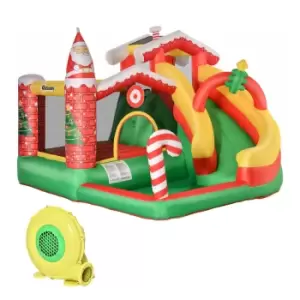 Image of Outsunny Kids Bounce Castle Trampoline Slide Pool Climbing Wall With Inflator