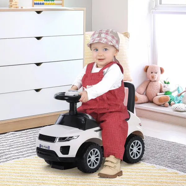 Image of HOMCOM 3-in-1 Ride On Car Slider Foot To Floor Slider w/Horn Steering Wheel Red White