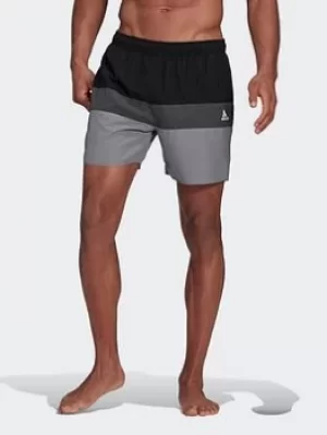 Image of adidas Short-length Colorblock Swim Shorts, Red/Pink Size M Men