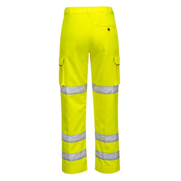 Image of Portwest Womens Three Band Hi Vis Work Trousers LW71YERXL Colour: Yellow