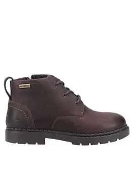 Image of Hush Puppies Mini Presley Lace Up Ankle Boot, Brown, Size 2 Older