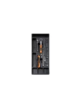 Image of Beta Tools T91 25pc 1/4" D Ratchet Socket & Accessory Set in Tray for Roller Cab